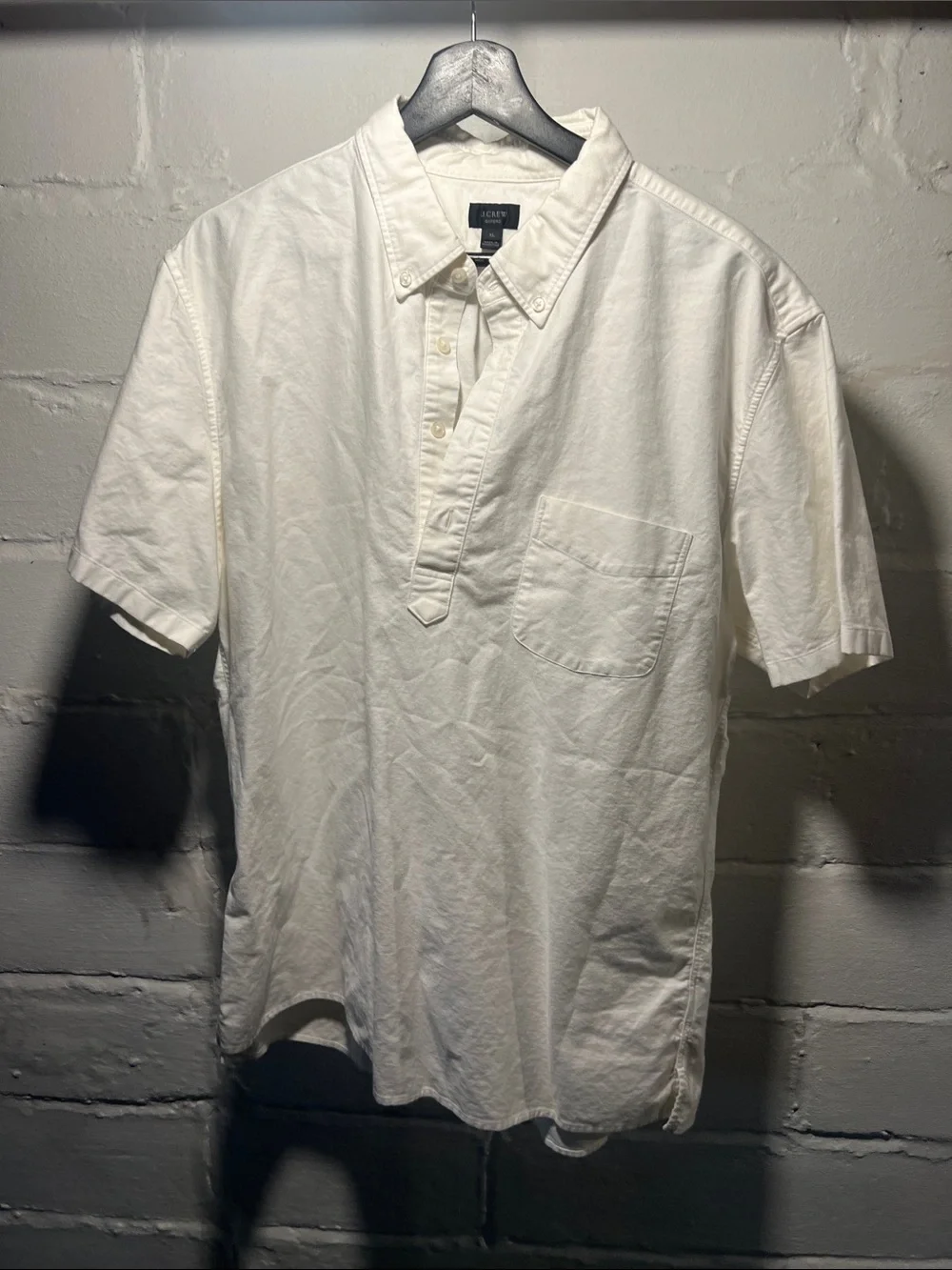 J Crew popover short sleeve oxford white XL